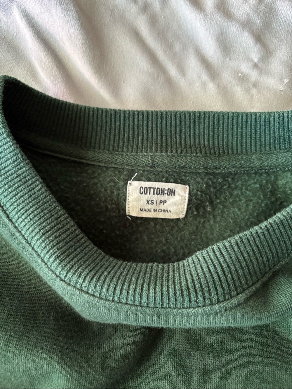 Forest Green Cropped Crewneck Sweatshirt - Picture 2 of 6